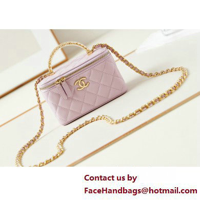 Chanel Lambskin, Resin & Gold-Tone Metal Clutch with Chain Bag AP3820 Lavender 2025